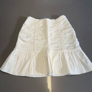 Zara White Ruched Skirt